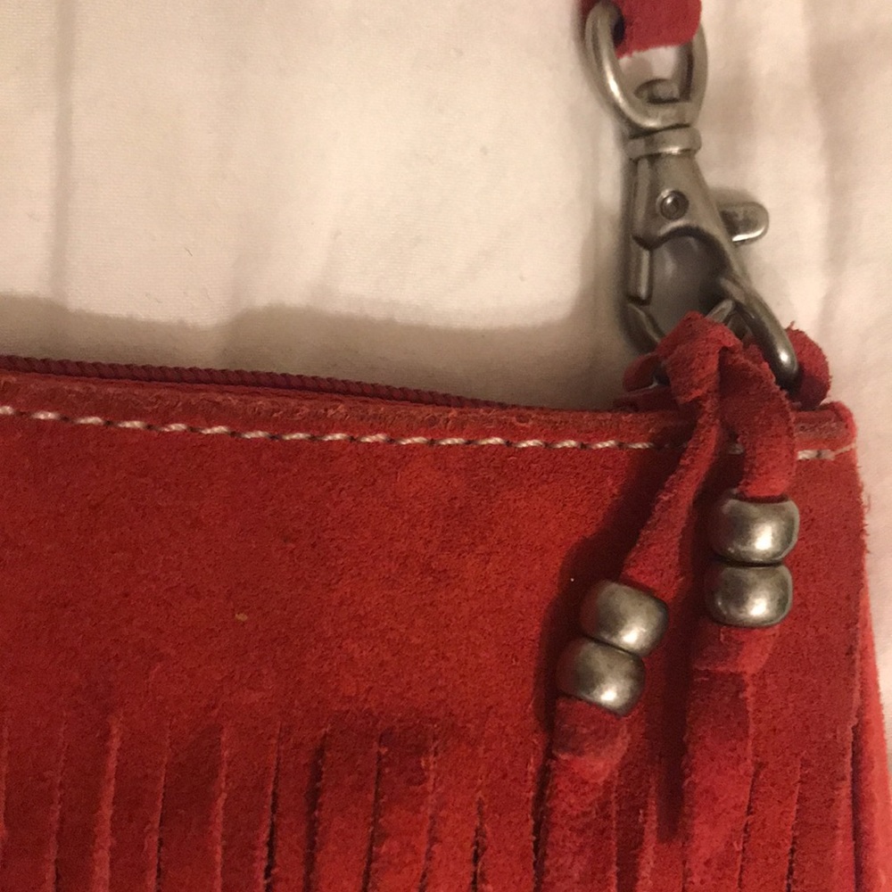 Nine West faux leather shoulder purse w/ fringe - Picture 3 of 8